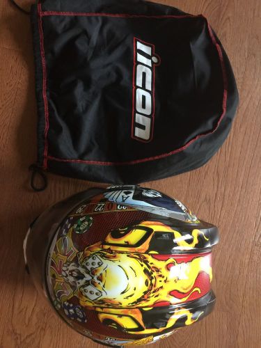 Icon alliance lucky lid helmet size m with bluetooth uclear hbc200 like new