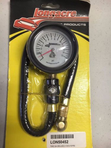 Longacre deluxe tire gauge 0-15 psi gid w/ball chuck