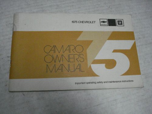 1975 chevrolet camaro owners manual