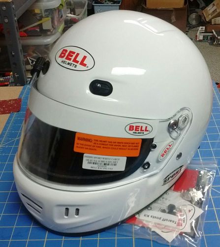 Bell sport sa10/brus  certified racing helmet, white 60/61 lg.