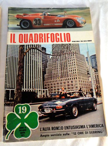 Alfa romeo il quadrifoglio magazine aprile 1971 gennalo 1970 lot of 2