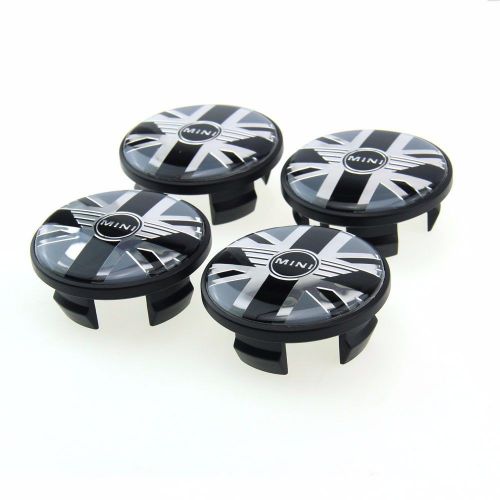 4x52 mm mini gray union jack flag car wheel center hub caps for mini cooper