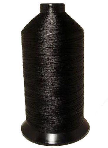 Polyester anti-wick thread black size 138 for marine canvas and upholstery