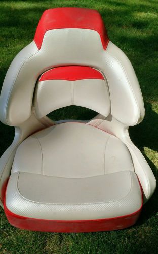 Four winns boat bucket seat w/flip-up bolster with red.