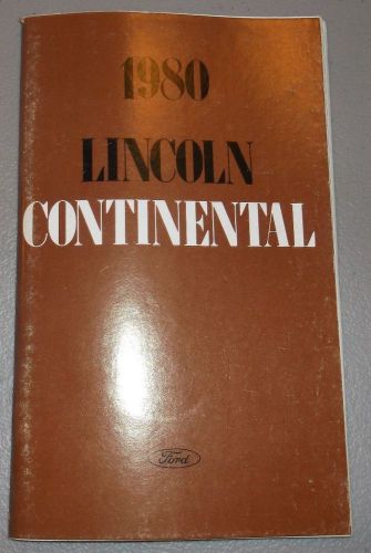 1980 lincoln continental owners manual