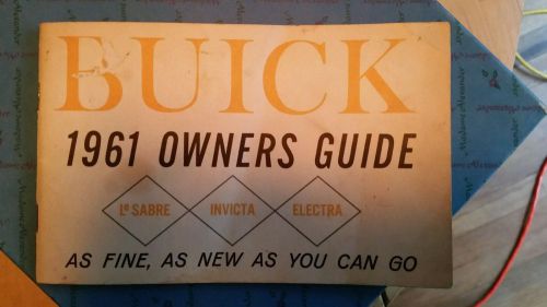 1961 buick electra lesabre invicta owners manual user guide reference book oe