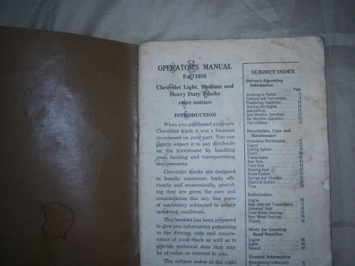 1950 chevrolet truck operators manual