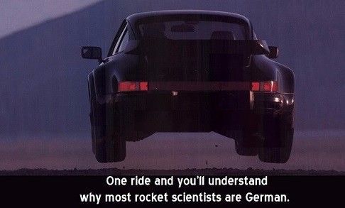 Porsche 911 why most rocket scientists are german /banner poster large 36x53 new