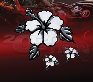 Pilot automotive hisbiscus flower 3d stick-on auto body decal sticker 6&#034; x 8&#034;