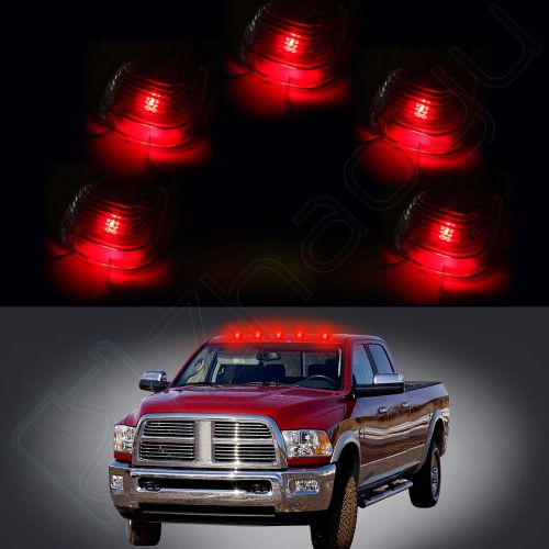 5 clear roof running light cab marker cover+5 red 168 3020 6led bulbs for ford