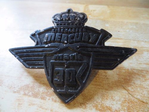 1950&#039;s kiekhaefer mercury mark 30 metal motor badge emblem