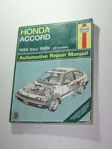 Haynes honda accord 1984 thru 1989 series owners repair shop manual