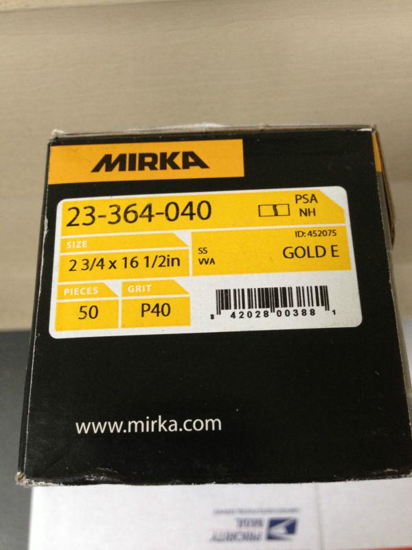 Mirka 23-364-040 gold 2-3/4 in x 16-1/2 in psa file sheet, 40 grit, qty. 50
