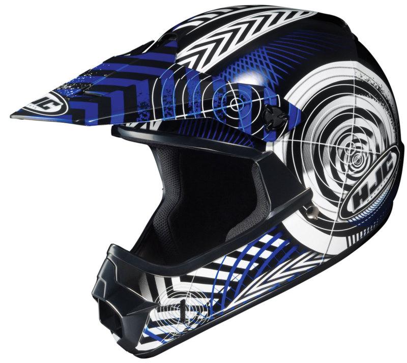 Hjc cl-xy youth wanted  motocross helmet black, white, blue large