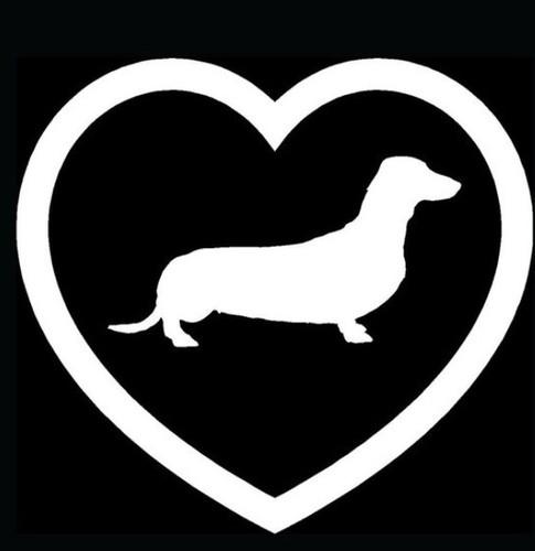 Love dachshund dog car vinyl sticker decal car suv 4x4 truck