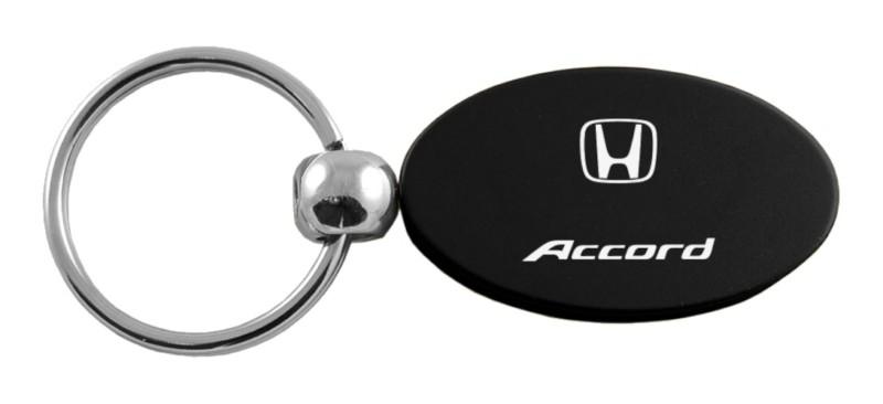 Honda accord black oval keychain / key fob engraved in usa genuine
