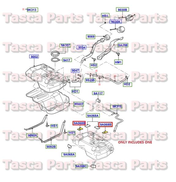 4 pack oem fuel tank insulator pads 2001-2004 escape 2.0l zetec & 3.0l duratec