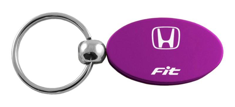 Honda fit purple oval keychain / key fob engraved in usa genuine
