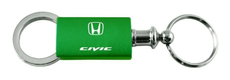 Honda civic green anodized aluminum valet keychain / key fob engraved in usa ge