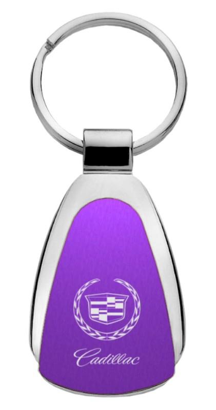 Cadillac purple teardrop keychain / key fob engraved in usa genuine
