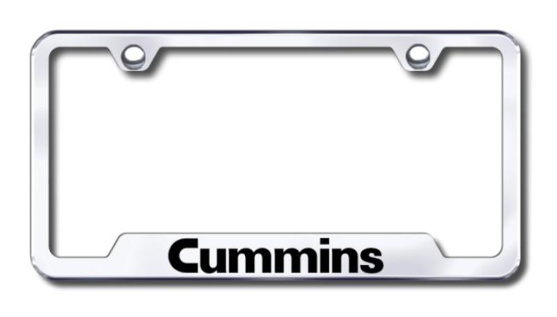 Chrysler cummins laser etched chrome cut-out license plate frame made in usa ge