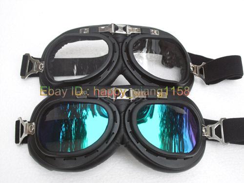 2 goggles black frame clear + colour lens bicycle scooter sunglasses eye wear