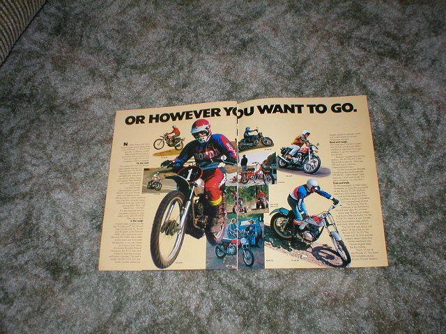 1975 honda motorcycle sales brochure 8 pgs cr-125 tl-125 cb-400f cb-500t xr-75