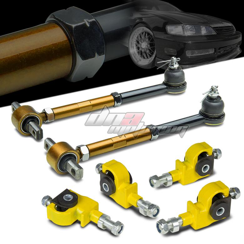 90-97 honda accord gold rear camber control suspension arm+front adjuster x6 kit