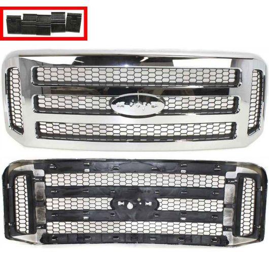 05-07 ford f series super duty truck excursion front end chrome grill grille
