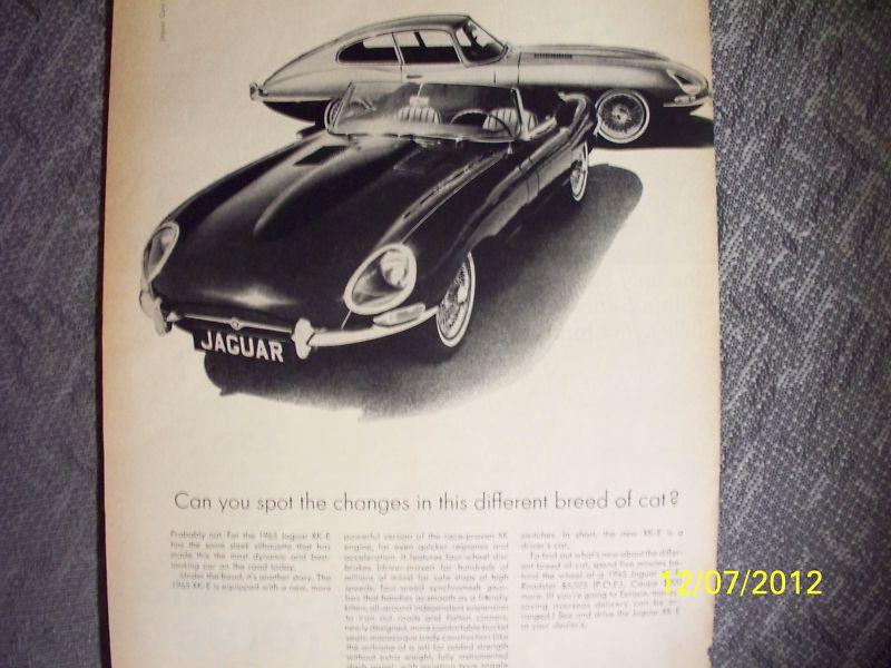 1965 jaguar xk-e in a illustrated originl,rare ad from '68! -frame it as a gift!