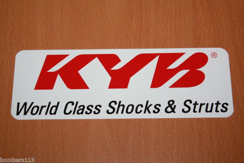 Kyb - shocks & struts - sticker / decal - 5.25" x 1.75"