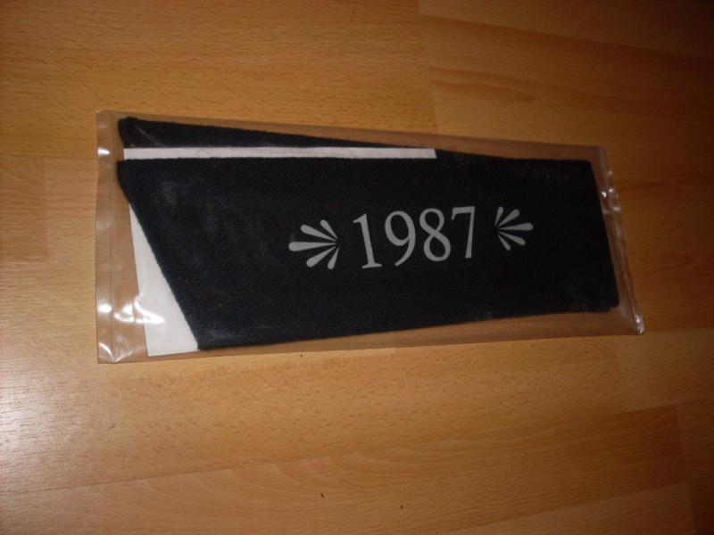 1987 corvette custom door panel inserts black cloth grey letters new pair 