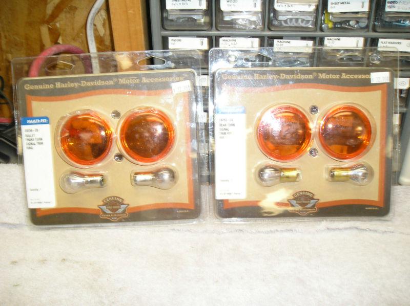 Harley davidson original turn signal amber lenssets 1ea deuce & 1ea street glide