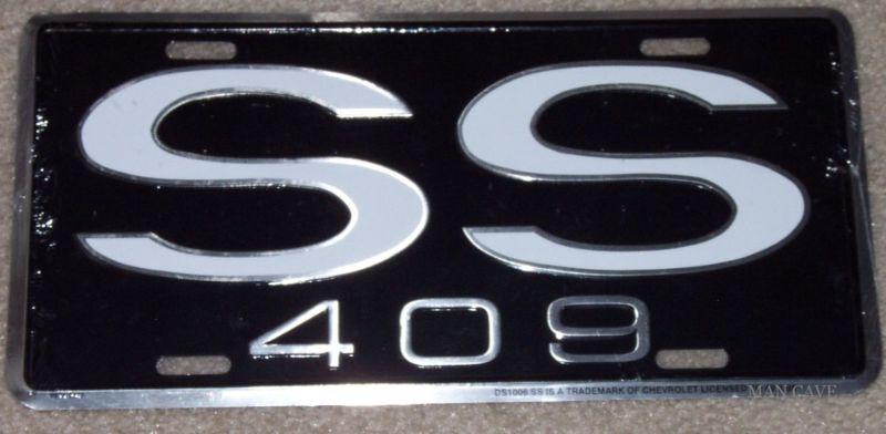 Ss 409 embossed license plate chevy chevrolet camaro chevelle impala biscayne