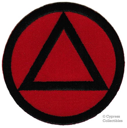 Alcoholics anonymous iron-on motorcycle patch aa red black embroidered applique