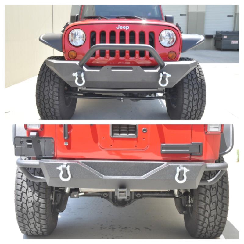 2007-2014 jeep wrangler front bumper 04 + rear bumper 03 ko off road stinger roc