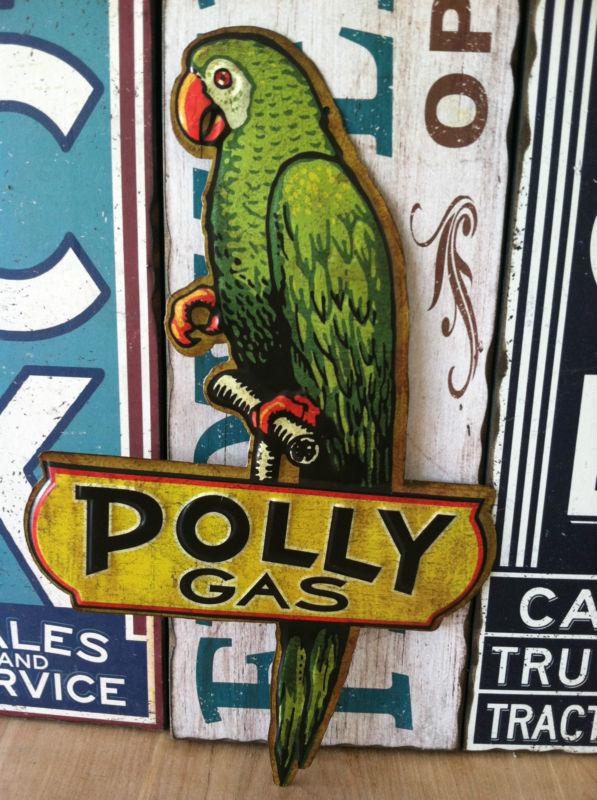 Polly gas & oil metal sign,gasoline station,gas pump,garage,man cave.