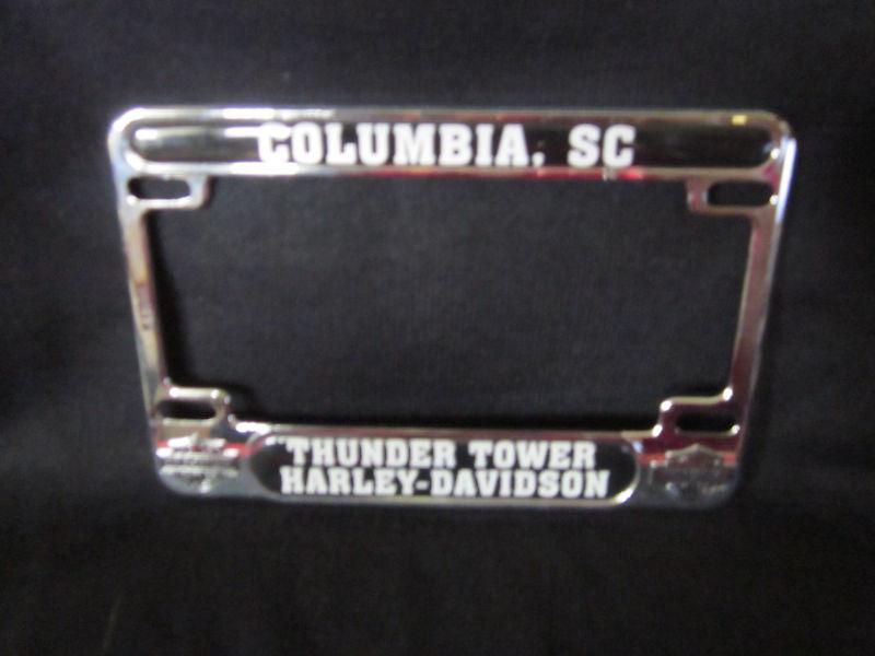 Harley davidson motorcycle license plate frame thunder tower columbia s.c.