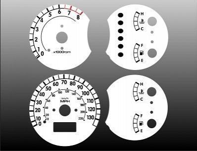 2002-2004 kia spectra instrument cluster white face gauges 02-04