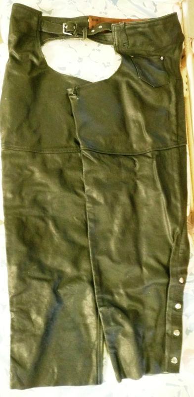 Atl distressed black leather chaps size 6xl