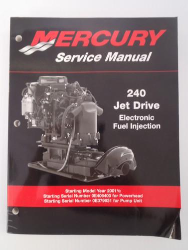 Used mercury marine 240 jet drive efi factory service manual 90-884822