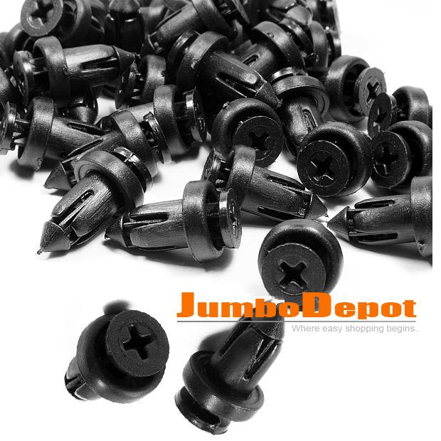 40 x push bumper cover clips pin peg nail tack 9mm black 1992-on hot for toyota