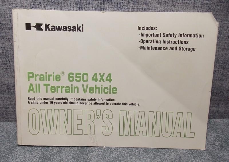 2002 kawasaki prairie 650 4x4 owners manual # 99987-1115