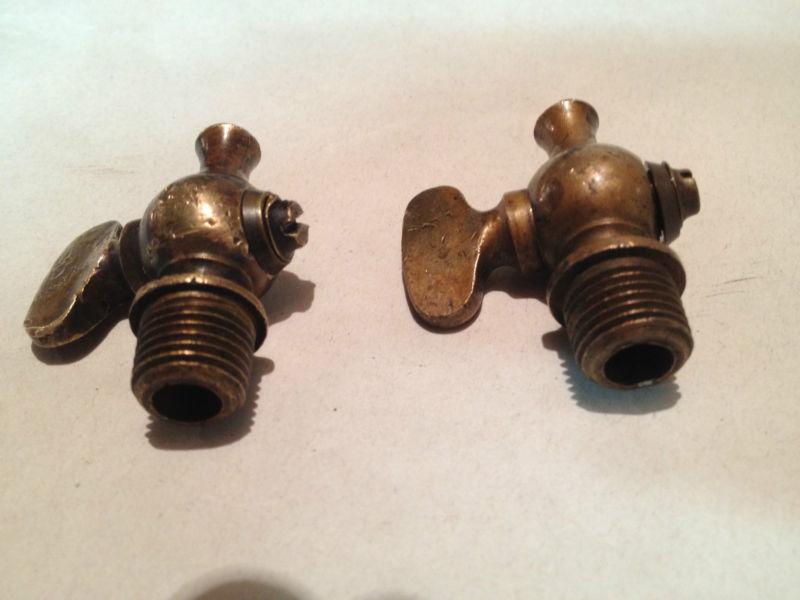 2 antique gas engine brass petcocks, 5/8 inch