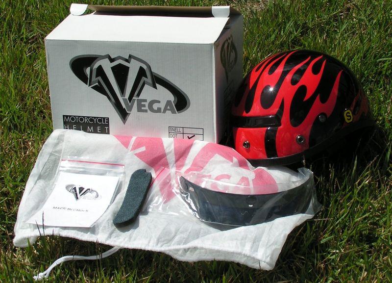 Nib vega xts small red frame motorcycle helmet