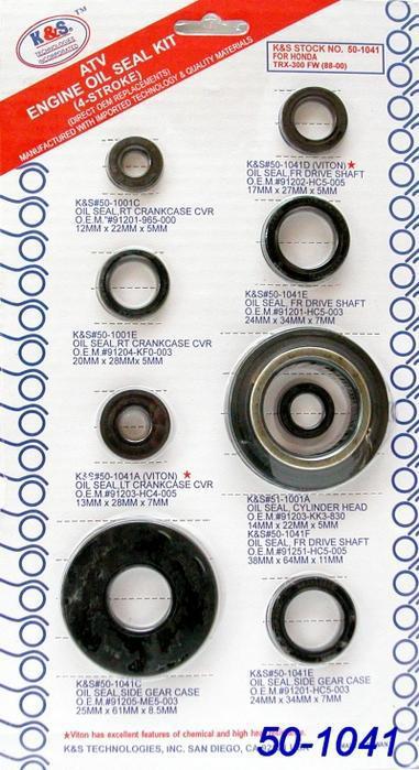 K&s engine oil seal kit fits honda trx300fw foreman 300 4x4 1988-2000