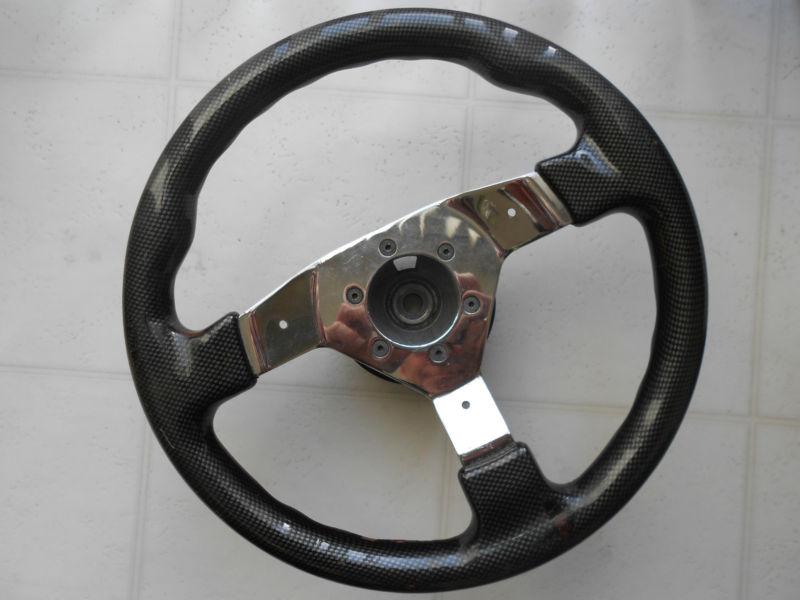 Steering wheel+hub adapter chrome used fits honda and acura integra 90<93
