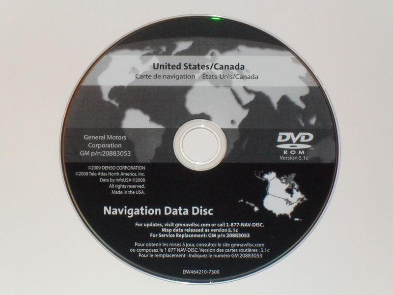 Cadillac gmc chevrolet hummer navigation dvd cd disc 20883053 disk gps map 5.1c