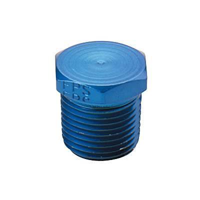 Fragola 493304 fitting external hex head pipe plug 1/2" npt aluminum blue each