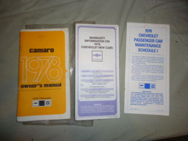 1978 camaro owners manual/maintenance schedule!!